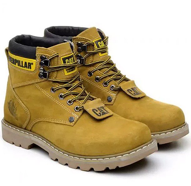 Bota Original Caterpillar Masculina Confortável Couro palmilha a