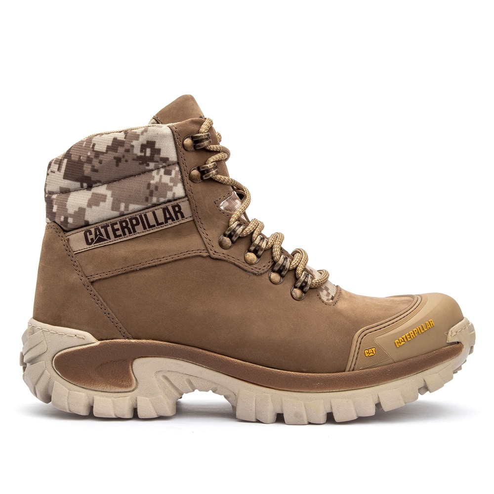 Bota Caterpillar de Couro Coturno Masculino Ref. 2064 Cor Coffee