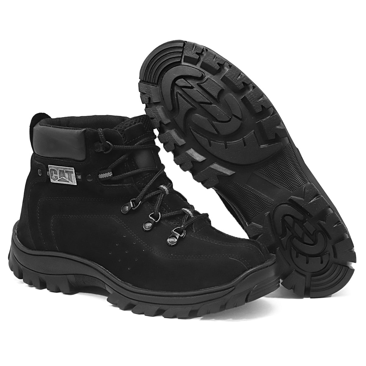 Bota Cat feminina Coturno Botinha Caterpillar de couro 9820 Nude Rosa  trabalho