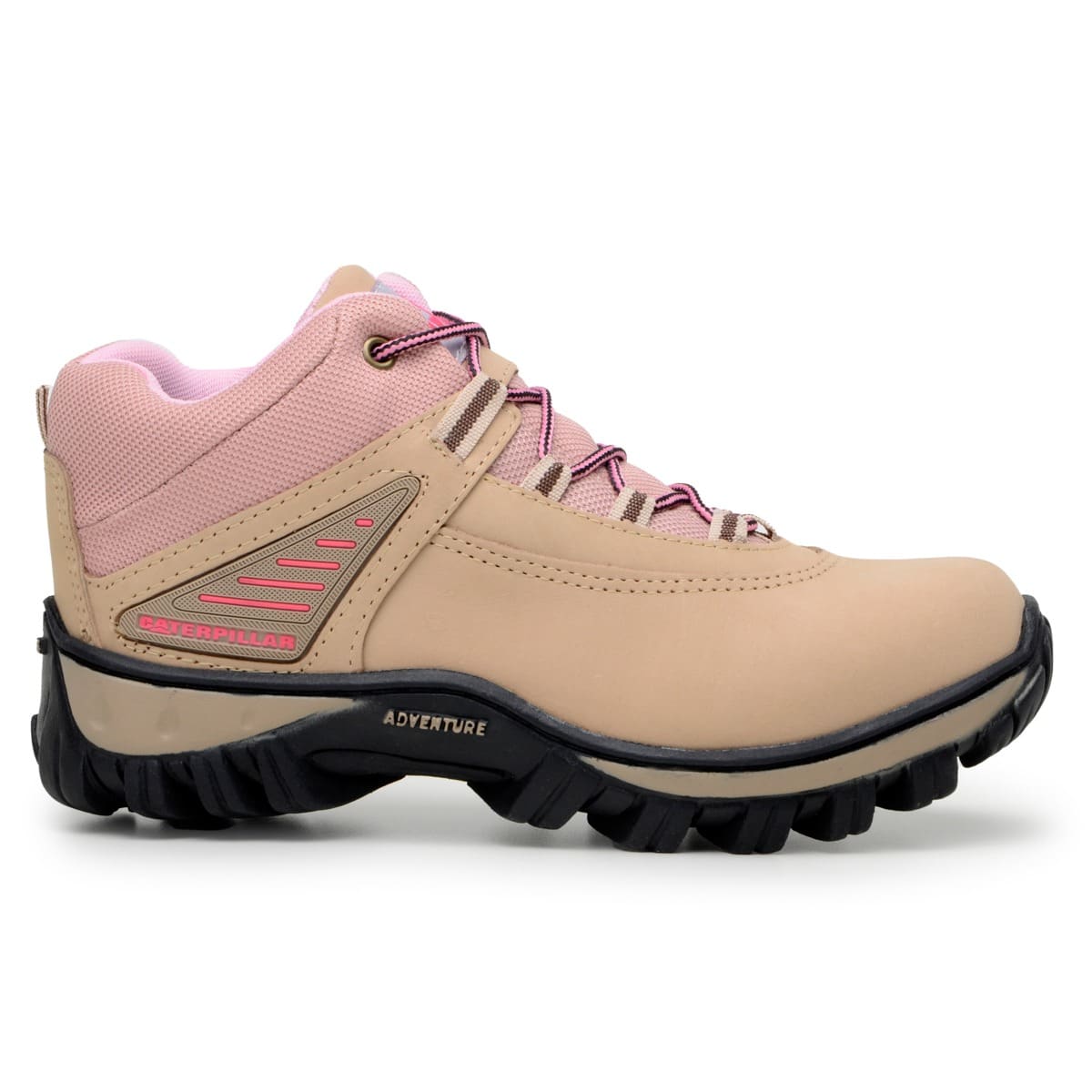 Bota caterpillar botina couro rosa em Promoção na Americanas