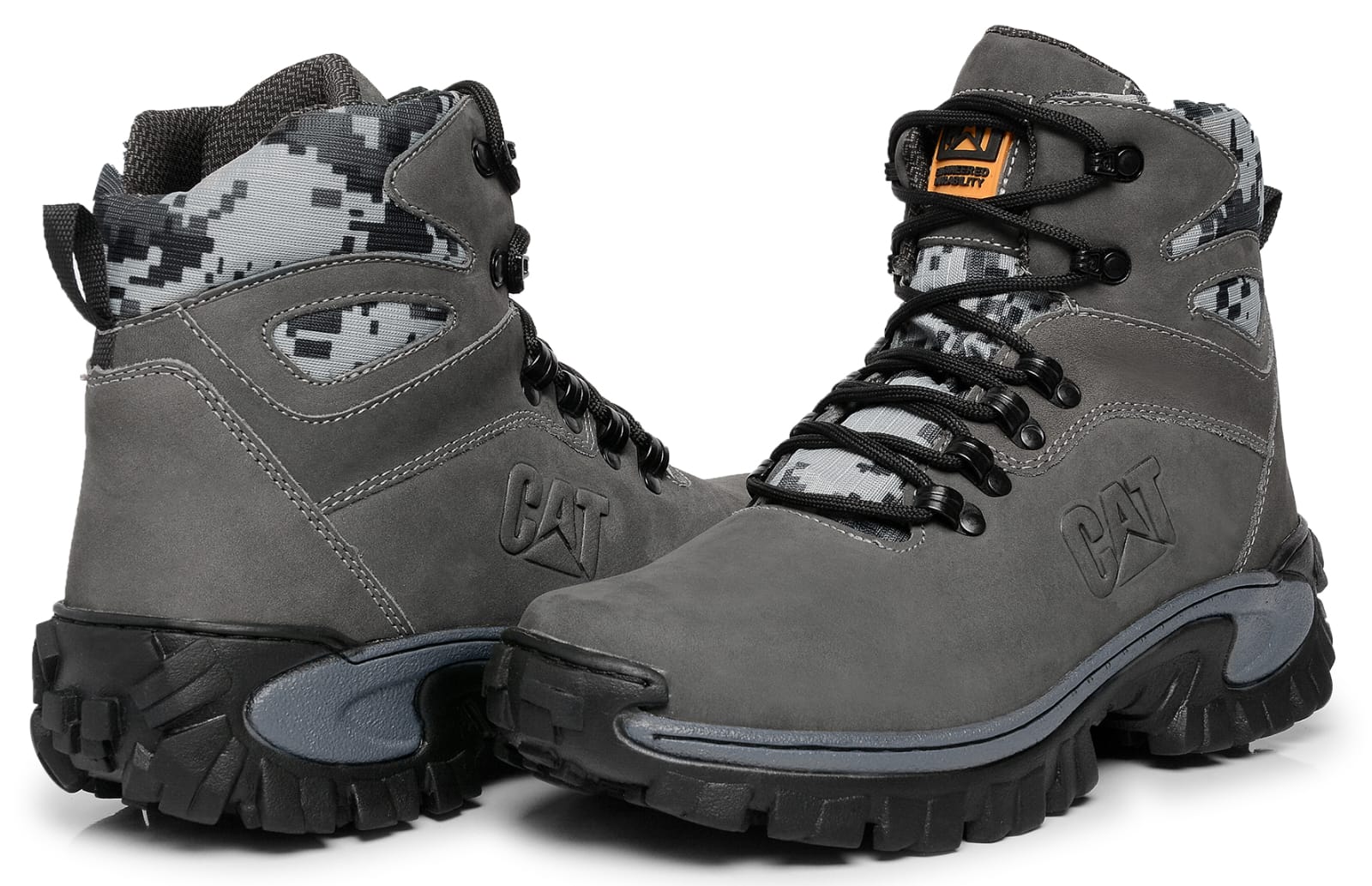 BOTA EM COURO CAT 01 CAMUFLADA